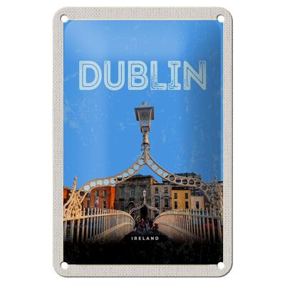 Blechschild Reise 12x18cm Retro Dublin Ireland Reiseziel Schild