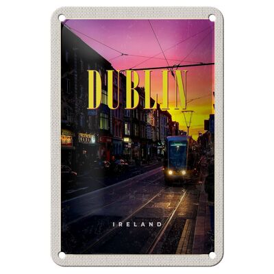 Blechschild Reise 12x18cm Dublin Ireland Sonnenuntergang Dekoration