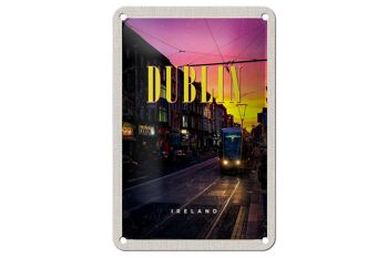 Panneau de voyage en étain 12x18cm, décoration de coucher de soleil de dublin irlande 1