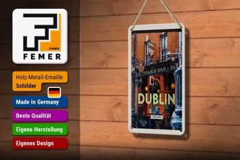 Panneau de voyage en étain, 12x18cm, Dublin, irlande, Palace Bar, signe de Destination de voyage 3
