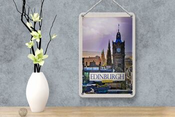 Signe de voyage en étain 12x18cm, décoration de tour d'horloge d'edimbourg en Écosse 4