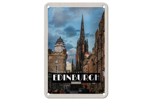 Blechschild Reise 12x18cm Edinburgh Scotland Altstadt Dekoration