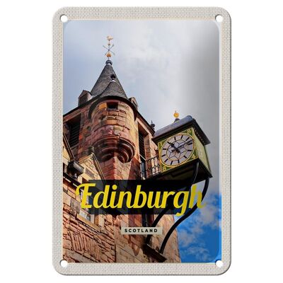 Targa in metallo da viaggio 12x18 cm Edimburgo Scozia Old Town Sign