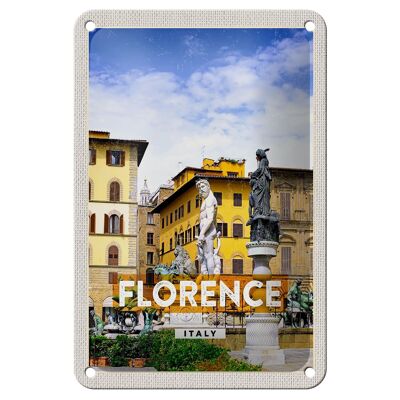 Targa in metallo da viaggio 12x18 cm Firenze Italia, cartello regalo per le vacanze