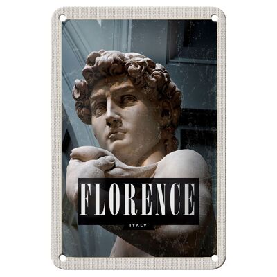 Tin sign travel 12x18cm Florence Italy David Michelangelo decoration