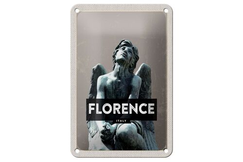Blechschild Reise 12x18cm Florence Italy wehmütiger Engel Statue Schild