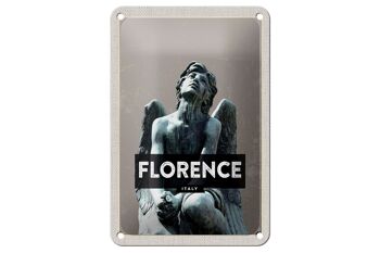 Signe de voyage en étain, 12x18cm, Florence, italie, statue d'ange mélancolique 1