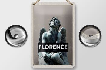 Signe de voyage en étain, 12x18cm, Florence, italie, statue d'ange mélancolique 2