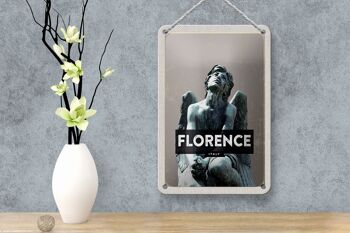 Signe de voyage en étain, 12x18cm, Florence, italie, statue d'ange mélancolique 4