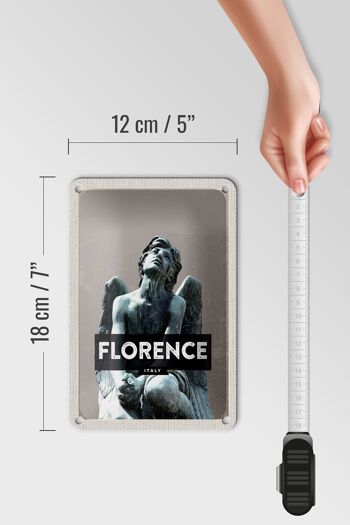 Signe de voyage en étain, 12x18cm, Florence, italie, statue d'ange mélancolique 5