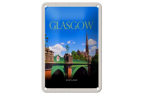 Blechschild Reise 12x18cm Glasgow Scotland Hafenstadt Dekoration