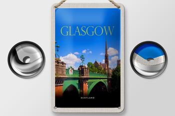 Panneau de voyage en étain 12x18cm, décoration de ville portuaire de Glasgow, d'écosse 2