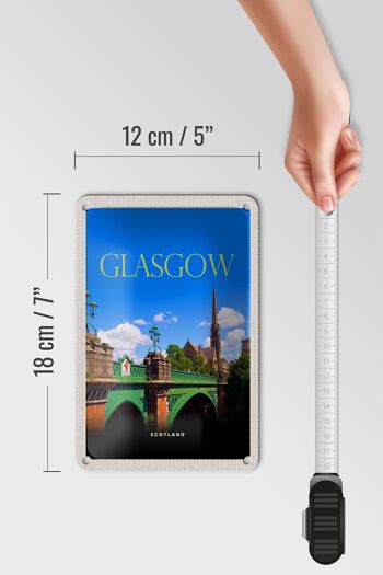 Panneau de voyage en étain 12x18cm, décoration de ville portuaire de Glasgow, d'écosse 5