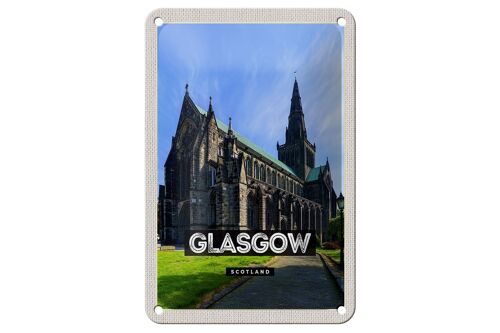 Blechschild Reise 12x18cm Glasgow Scotland Schloss Dekoration