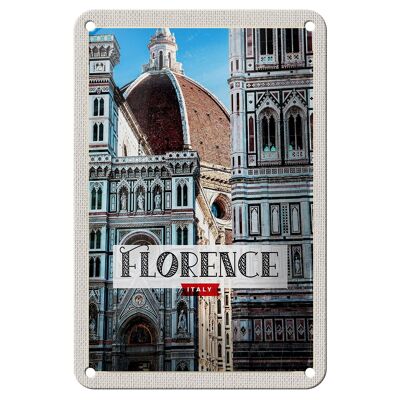 Tin sign travel 12x18cm Florence Italy holiday old town decoration