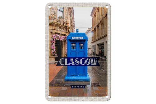 Blechschild Reise 12x18cm Glasgow Scotland Hafenstadt Police Dekoschild