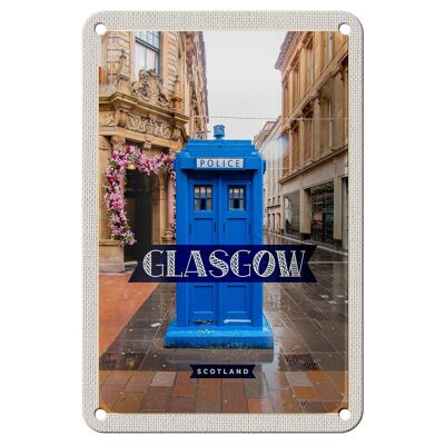 Targa in metallo da viaggio 12 x 18 cm, targa decorativa Glasgow Scotland Port City Police