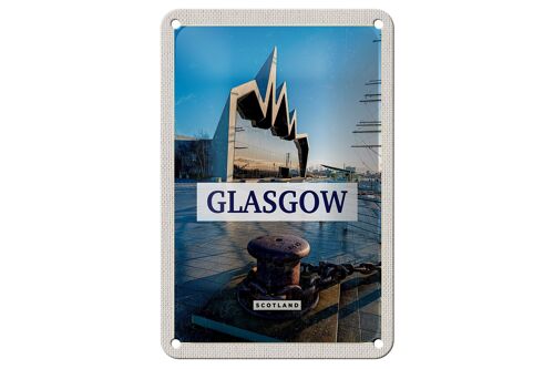 Blechschild Reise 12x18cm Glasgow Scotland Hafenstadt Dekoschild