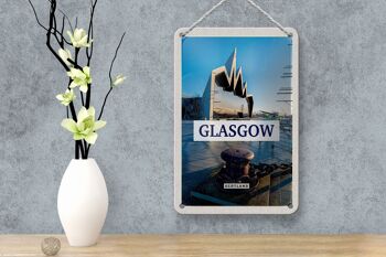 Panneau décoratif de voyage en étain, 12x18cm, panneau décoratif de Glasgow, Écosse, ville portuaire 4