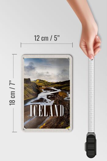 Signe de voyage en étain, 12x18cm, montagnes d'islande, panneau cadeau d'île volcanique 5