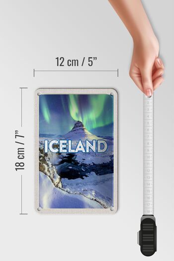 Signe de voyage en étain, 12x18cm, islande Iselstaat, aurores boréales, signe cadeau 5