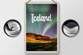Panneau de voyage en étain, 12x18cm, rétro islande, aurores boréales, cadeau 2
