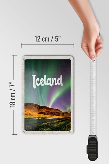 Panneau de voyage en étain, 12x18cm, rétro islande, aurores boréales, cadeau 5