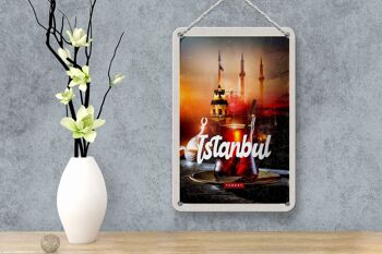 Panneau de voyage en étain, 12x18cm, Istanbul, turquie, Çay, signe de thé turc 4