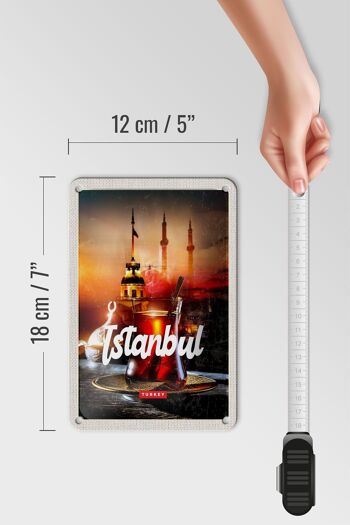 Panneau de voyage en étain, 12x18cm, Istanbul, turquie, Çay, signe de thé turc 5