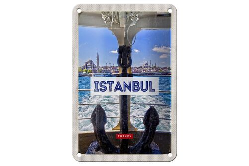 Blechschild Reise 12x18cm Istanbul Turkey Anker Meer Geschenk Schild