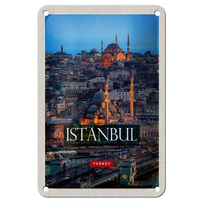 Cartel de chapa de viaje, 12x18cm, imagen de Estambul, Turquía, decoración de mezquita