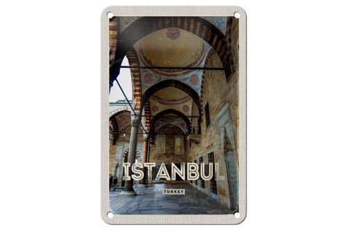 Blechschild Reise 12x18cm Retro Istanbul Turkey Moschee Geschenk Schild