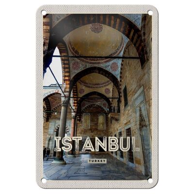 Targa in metallo da viaggio, 12 x 18 cm, targa retrò Istanbul Turchia, moschea regalo