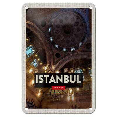 Cartel de chapa de viaje, 12x18cm, decoración Retro de mercado grande de Estambul, Turquía