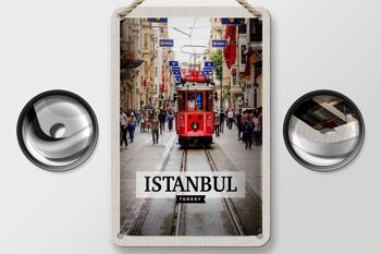 Panneau de voyage en étain, 12x18cm, Istanbul, turquie, Tram, Destination de voyage 2