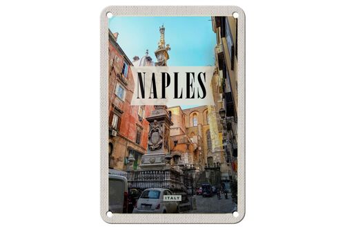 Blechschild Reise 12x18cm Naples Italy Neapel Italien Architektur Schild tinsign