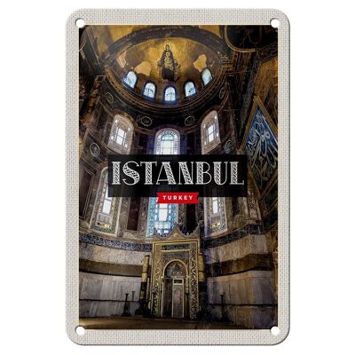 Targa in metallo da viaggio 12x18 cm Istanbul Turchia Moschea destinazione di viaggio