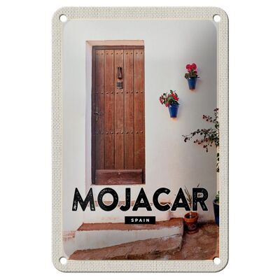 Blechschild Reise 12x18cm Mojacar Spain Spanien Hozltür Geschenk Schild