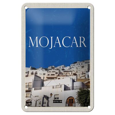 Targa in metallo da viaggio 12x18 cm Retro Mojacar Spagna Spagna Cielo Targa decorativa