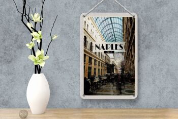 Panneau de voyage en étain 12x18cm, panneau cadeau de Naples, italie, galerie de Naples 4