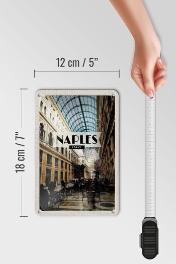 Panneau de voyage en étain 12x18cm, panneau cadeau de Naples, italie, galerie de Naples 5