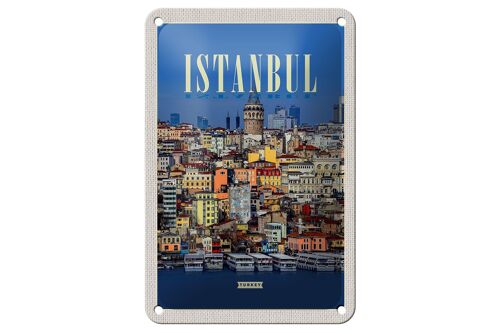Blechschild Reise 12x18cm Istanbul Turkey City Guide Geschenk Schild