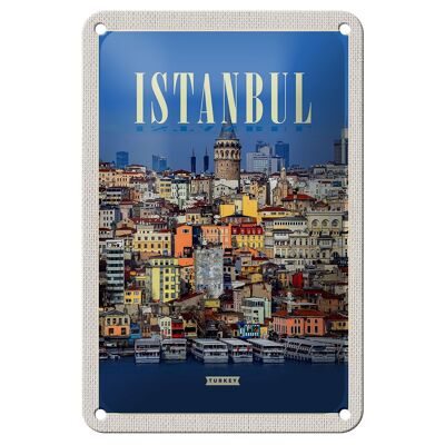 Blechschild Reise 12x18cm Istanbul Turkey City Guide Geschenk Schild