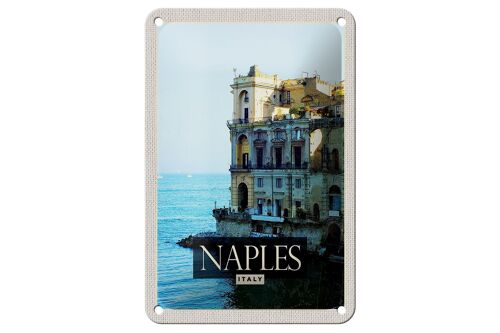 Blechschild Reise 12x18cm Naples Italy Neapel Panorama Meer Schild