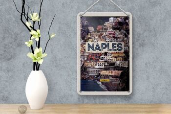 Panneau de voyage en étain, 12x18cm, Naples, italie, guide de la ville, signe de mer 4