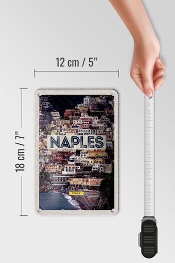 Panneau de voyage en étain, 12x18cm, Naples, italie, guide de la ville, signe de mer 5