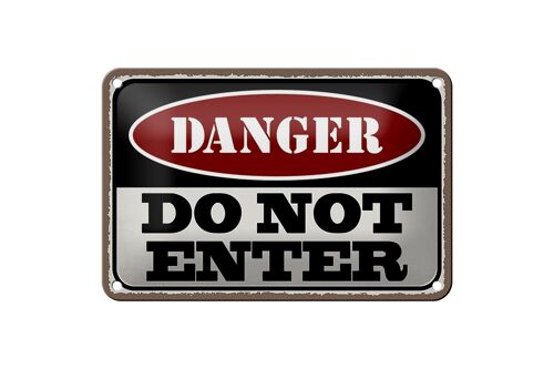 Blechschild Spruch 18x12cm Warning do not enter Betreten Verbot Schild