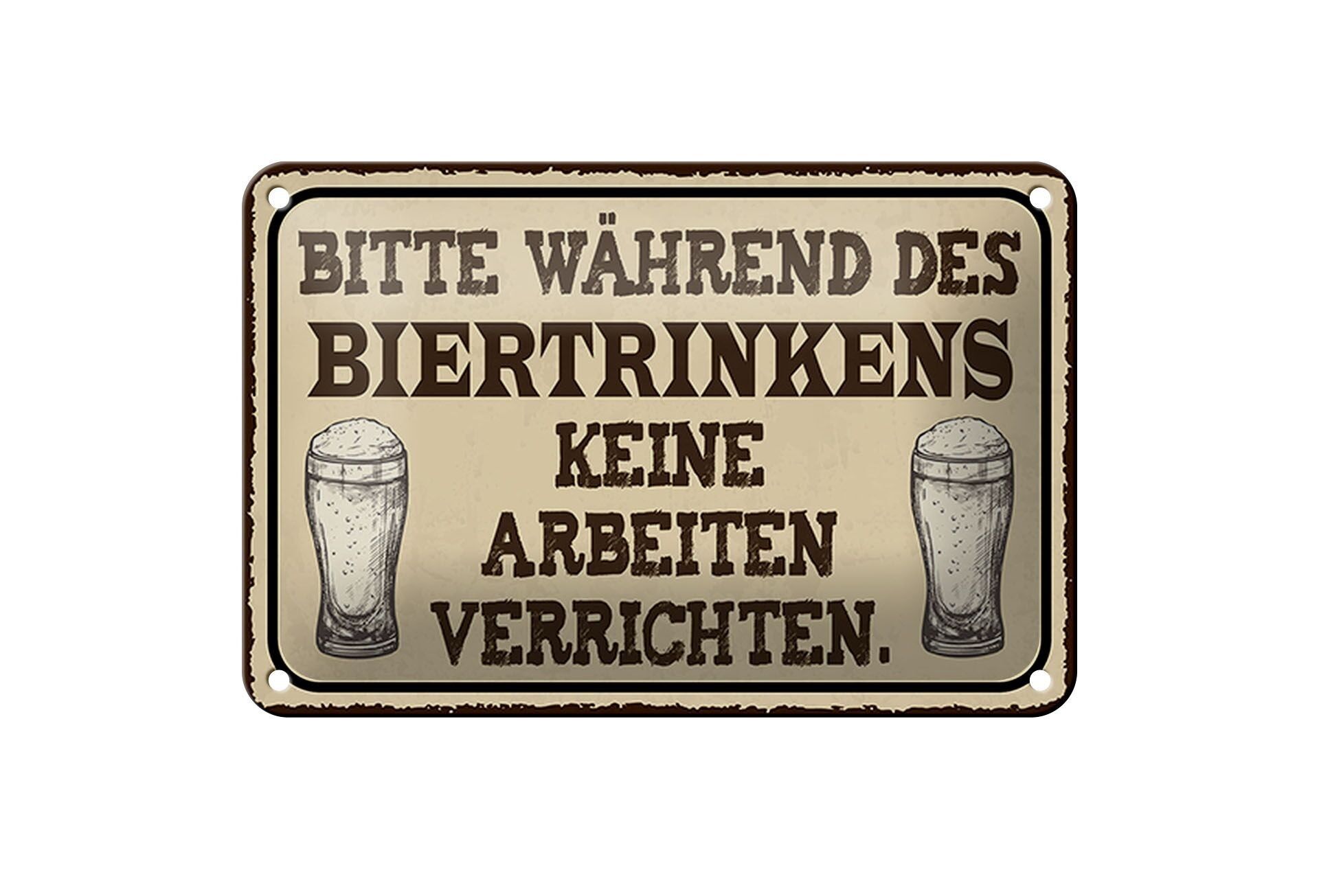Targa in metallo 18x12 cm con scritta "Non firmare mentre si beve birra".