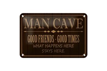 Panneau en étain disant 18x12cm, grotte d'homme, bons amis, décoration de bons moments 1
