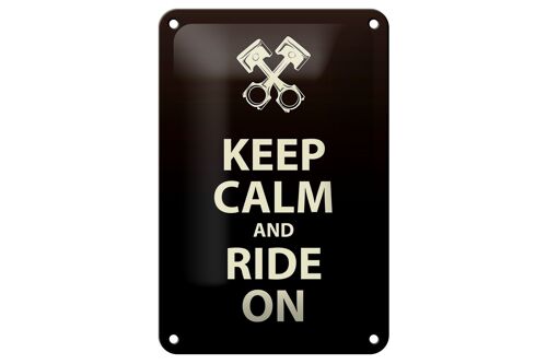 Blechschild Spruch 12x18cm Keep calm and ride on Dekoration